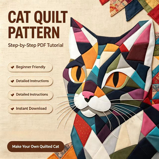 Cat Patchwork: Complete Tutorial Book Set | DIY Quilt Pattern Guide