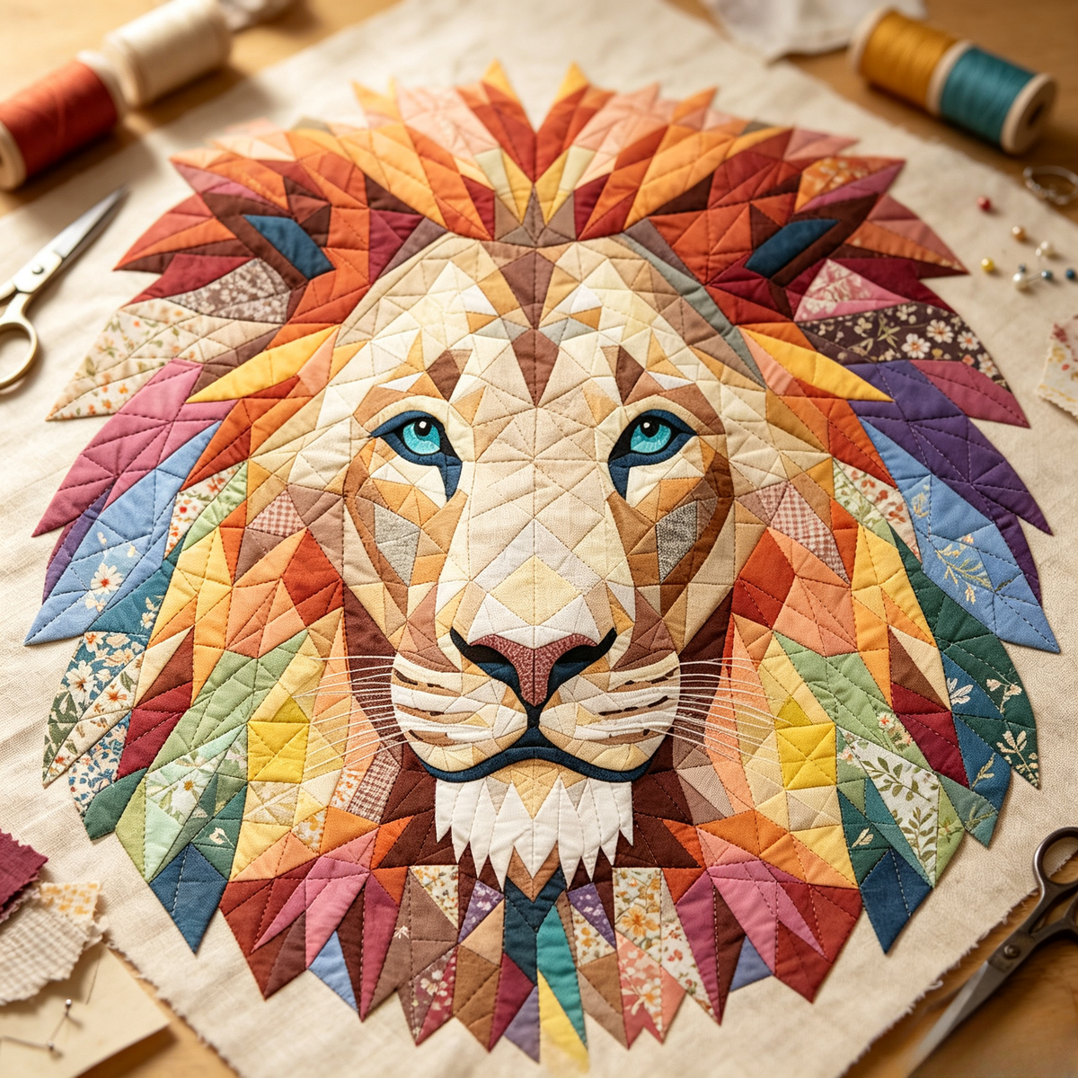 Lion Patchwork: Complete Tutorial Book Set | DIY Quilt Pattern Guide