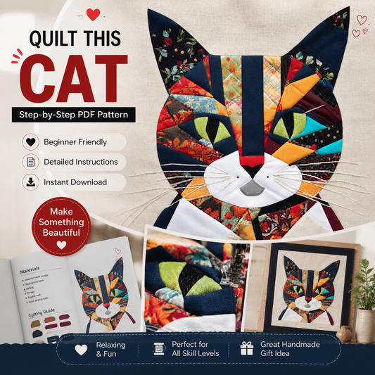 Cat Patchwork: Complete Tutorial Book Set | DIY Quilt Pattern Guide